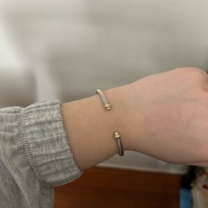 David Yurman Silver and Gold Cable Bracelet